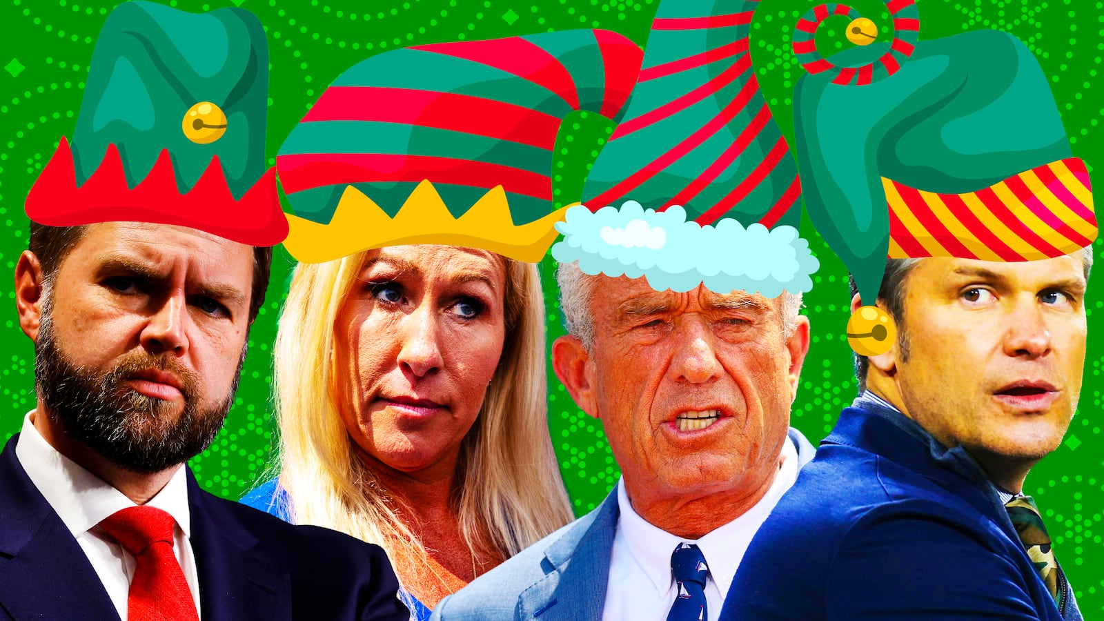 Pete Hegseth, Robert F. Kennedy Jr, Marjorie Taylor Greene, JD Vance