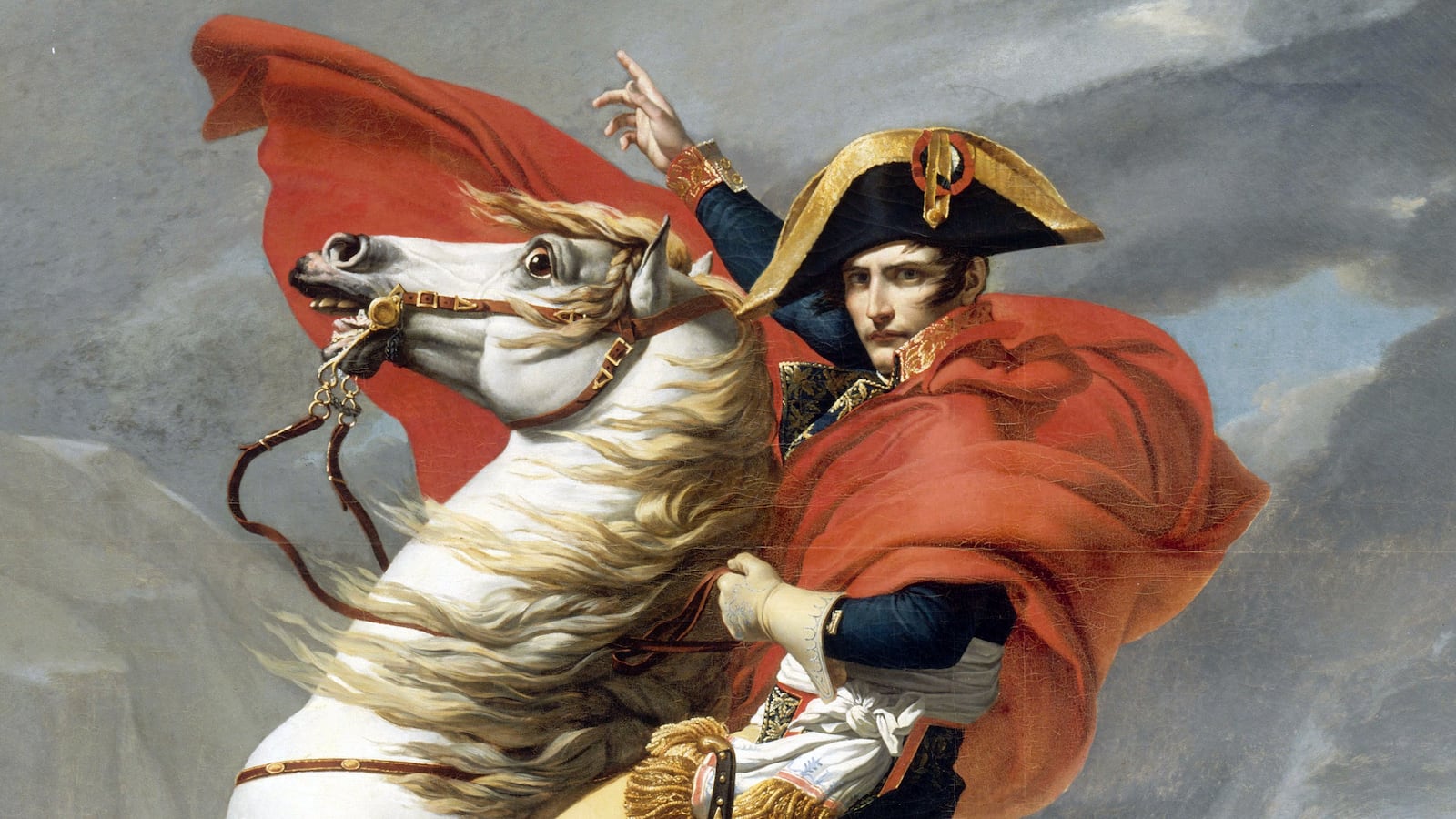 Napoleon Crossing the Saint-Bernard Pass, 20 May 1800. 1801-1802. Oil on canvas. 232 x 271 cm (91.3 x 106.7 in). Musee de l'Histoire de France, Versailles, France. (Photo by VCG Wilson/Corbis via Getty Images)