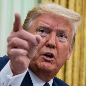 WASHINGTON, DC - MAY 28: U.S. President Donald Trump speaks in the Oval Office before signing an executive order related to regulating social media on May 28, 2020 in Washington, DC. Trump's executive order could lead to attempts to punish companies such as Twitter and Google for attempting to point out factual inconsistencies in social media posts by politicians. (Photo by Doug Mills-Pool/Getty Images)