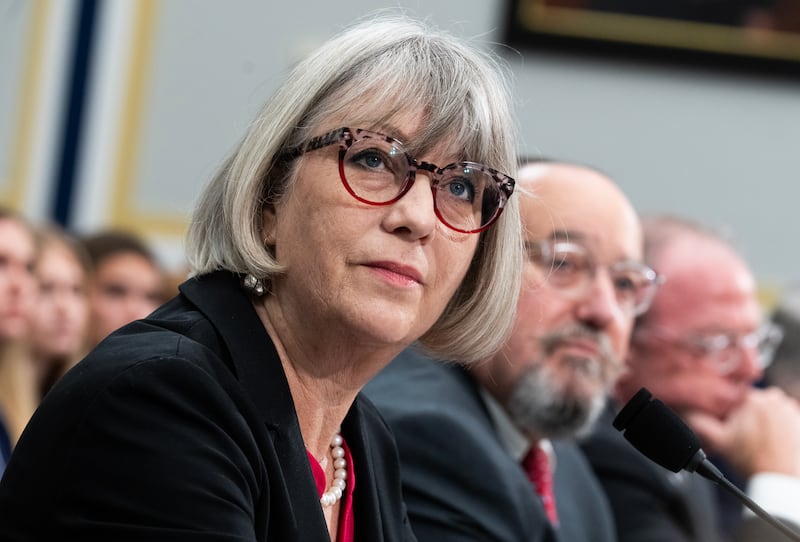 UNITED STATES - JULY 21: From left, Anthea Hartig, director of the Smithsonian Institute's National Museum of American History, Mike Gonzalez, Angeles T. Arredondo E Pluribus Unum Senior Fellow, The Heritage Foundation, and Matthew Spalding, professor in constitutional government and dean of Hillsdale College's Van Andel Graduate School of Government, testify during the House Oversight and Government Reform Delivering on Government Efficiency Subcommittee hearing titled "Rewriting American History: Examining the Smithsonian's Efforts to Reshape the Past," in Rayburn building on Tuesday, July 21, 2026. (Tom Williams/CQ-Roll Call, Inc via Getty Images)