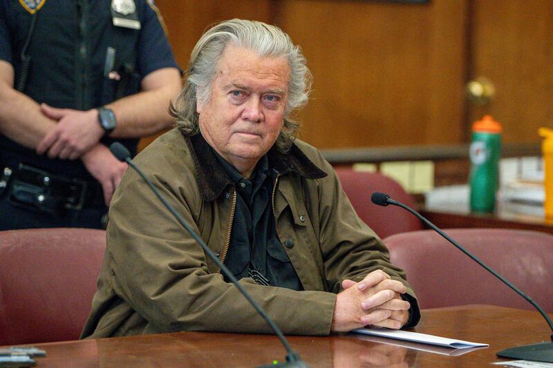 Bannon in February pleaded guilty in his fraud case stemming from a fundraising effort to build a border wall, but avoided jail time.