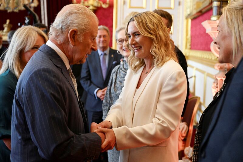 Kate Winslet meets with Britain's King Charles