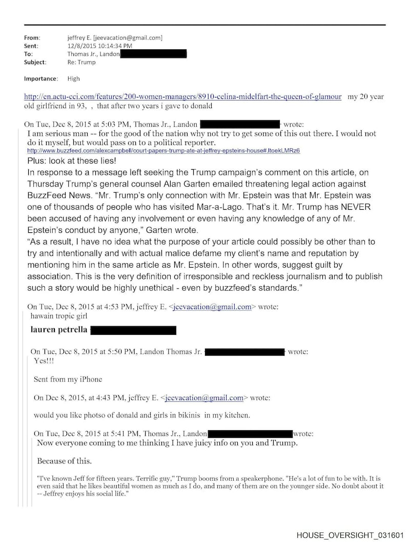 Epstein's email about Celina Midelfart