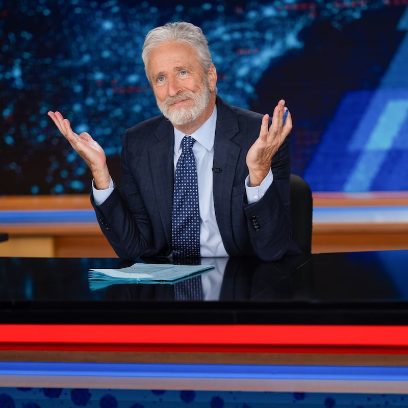 NEW YORK - APRIL 27: Jon Stewart on the Comedy Central series The Daily Show. (Photo by Matt Wilson/Comedy Central via Getty Images)