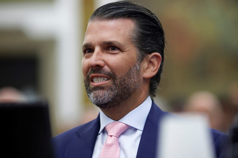 Former U.S. President Donald Trump's son and co-defendant, Donald Trump Jr., attends the Trump Organization civil fraud trial, in New York State Supreme Court in the Manhattan borough of New York City, U.S., November 1, 2023. Alec Tabak/Pool via REUTERS