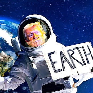 Trump as Earth's space emissary.