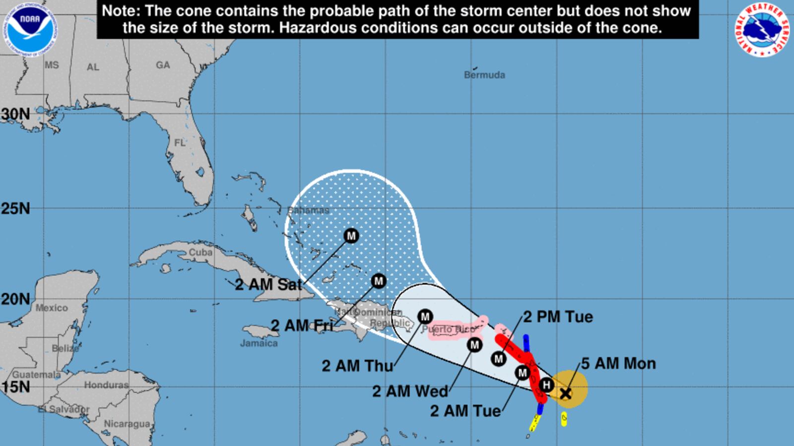 Hurricane Maria's path