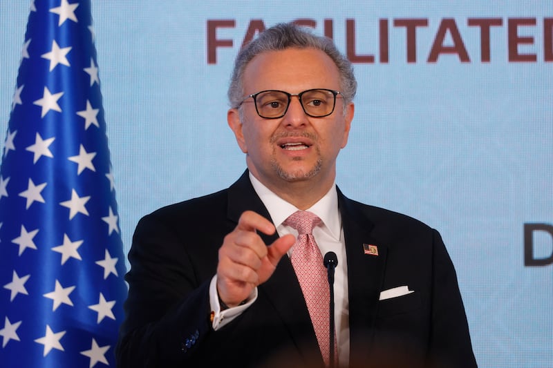 US special envoy for Africa Massad Boulos addresses the media in Doha on July 19, 2025.