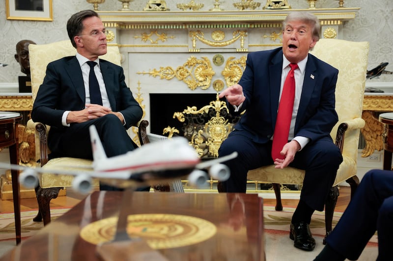 U.S. President Donald Trump participates in a meeting with NATO Secretary General Mark Rutte in the Oval Office at the White House in Washington, D.C., U.S., June 24, 2026. REUTERS/Evan Vucci