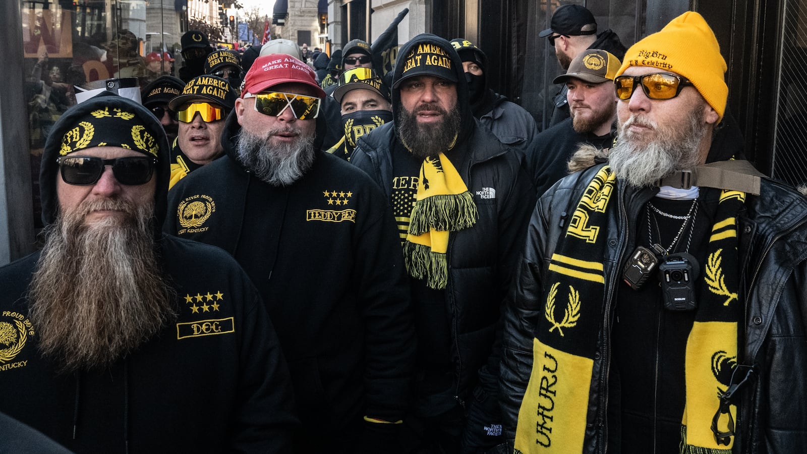 Proud Boys celebrate Donald Trump’s inauguration.