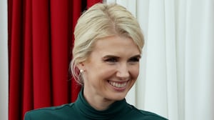 DUBLIN, IRELAND - SEPTEMBER 12: Natalie Harp, executive assistant to U.S. President Donald Trump, arrives to meet with U.S. Embassy personnel and business leaders at Deerfield Residence on September 12, 2026 in Dublin, Ireland. U.S. President Donald Trump is on a two-day non-state visit to Ireland. Among other events today, he is holding a bilateral meeting with Taoiseach Micheál Martin at Farmleigh House in the Phoenix Park. (Photo by Anna Moneymaker/Getty Images)
