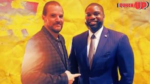 A photo illustration for PunchUp of Vlastimil "Pat" Jira and Byron Donalds.