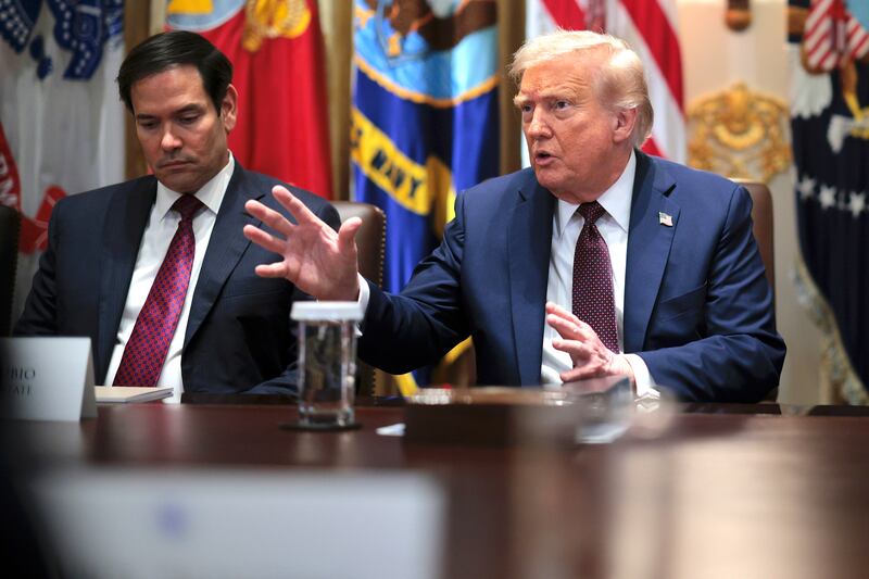 Trump spoke about how “honored” he feels to have Chinese students in the U.S. while sitting next to Secretary of State Marco Rubio in a Cabinet meeting Tuesday—Rubio had previously vowed to “aggressively revoke visas for Chinese students.”