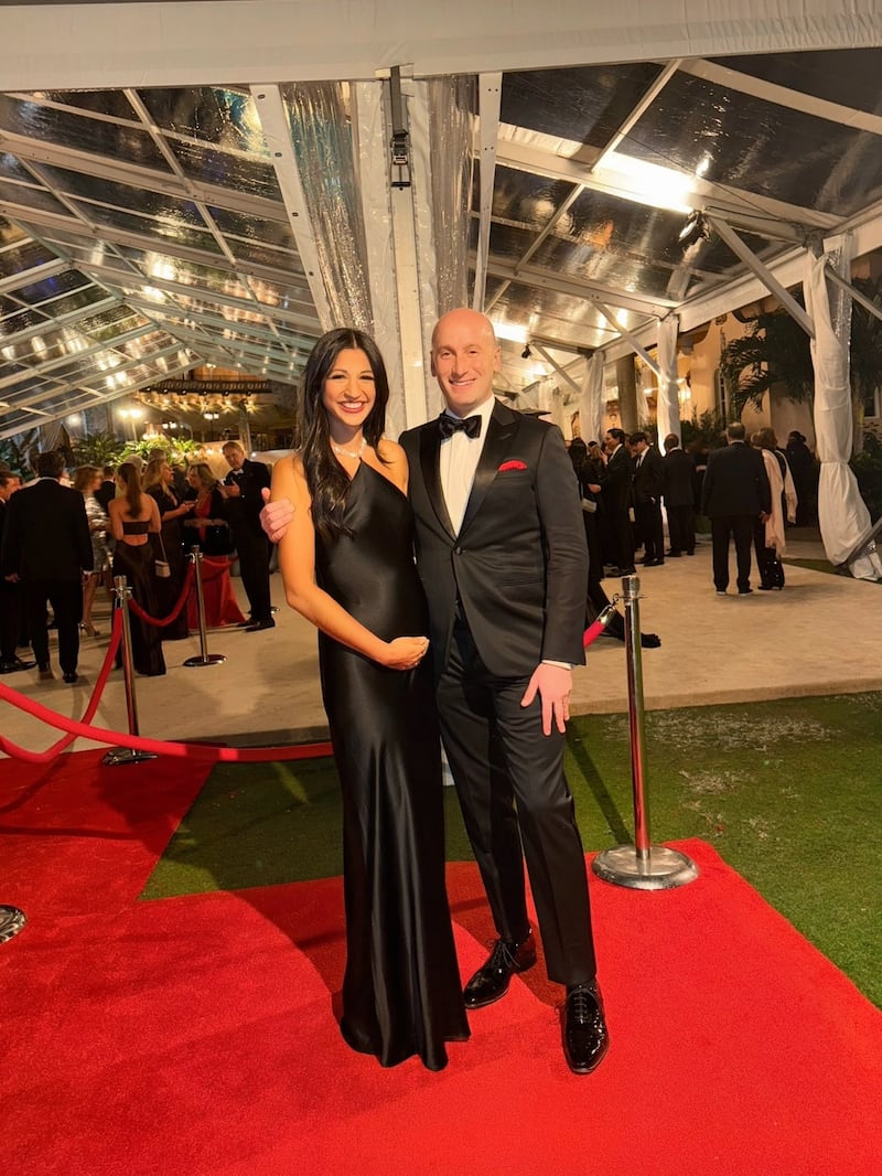 Going into Trump's NYE party, Katie Miller appeared to suggest she was pregnant by holding her tummy.