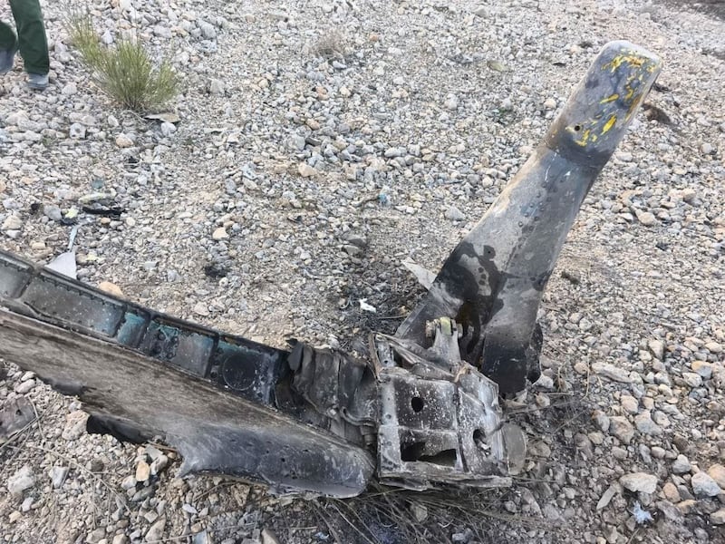 Photos showing the wrecking of an f-15 fighter jet purportedly shot down by Iran
