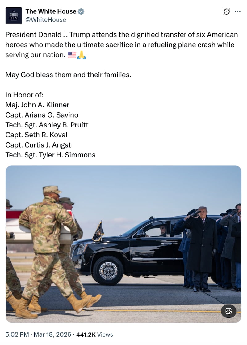 white house iran war dead