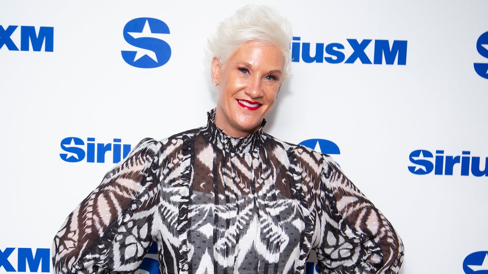 NEW YORK, NEW YORK - OCTOBER 16: Anne Burrell visits SiriusXM Studios on October 16, 2024 in New York City. (Photo by Santiago Felipe/Getty Images)