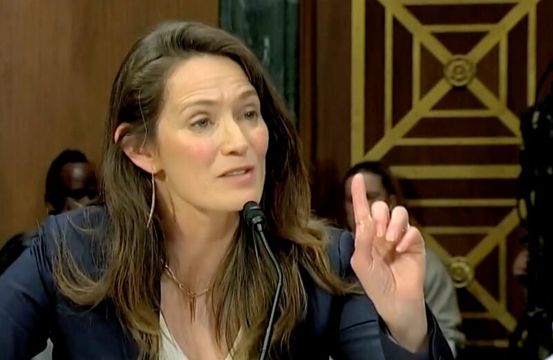 Kate Shaw giving evidence at Senate Judiciary subcommittee