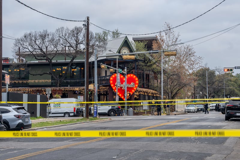 Members of the FBI and local law enforcement investigate after a mass shooting outside of Buford's bar in downtown on March 01, 2026 in Austin, Texas
