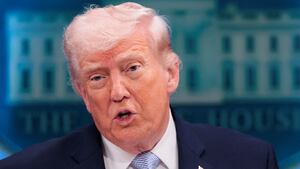 President Donald Trump holds a press conference