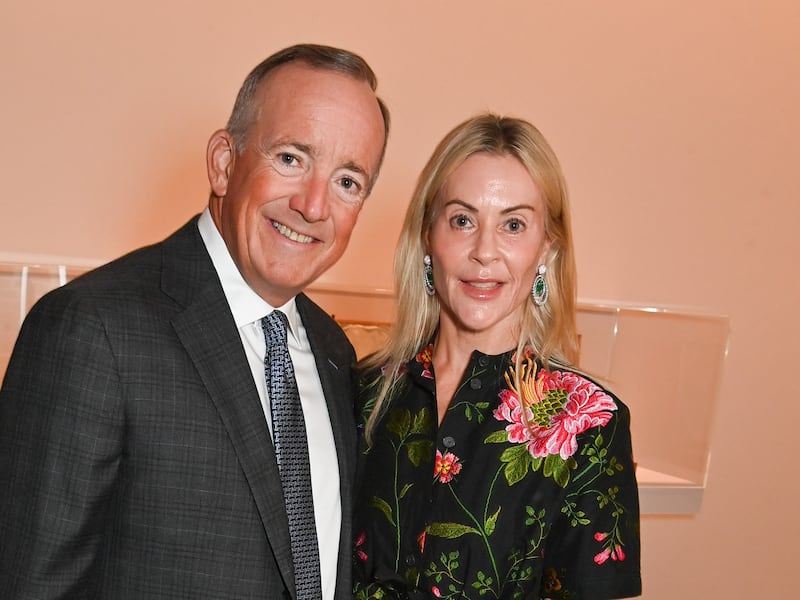 LONDON, ENGLAND - MAY 21: Beau Wrigley and Sue Hostetler Wrigley attend a dinner hosted by Dior to celebrate the opening of "Judy Chicago: Revelations" at Serpentine North on May 21, 2024 in London, England. (Photo by Dave Benett/Getty Images for Dior)