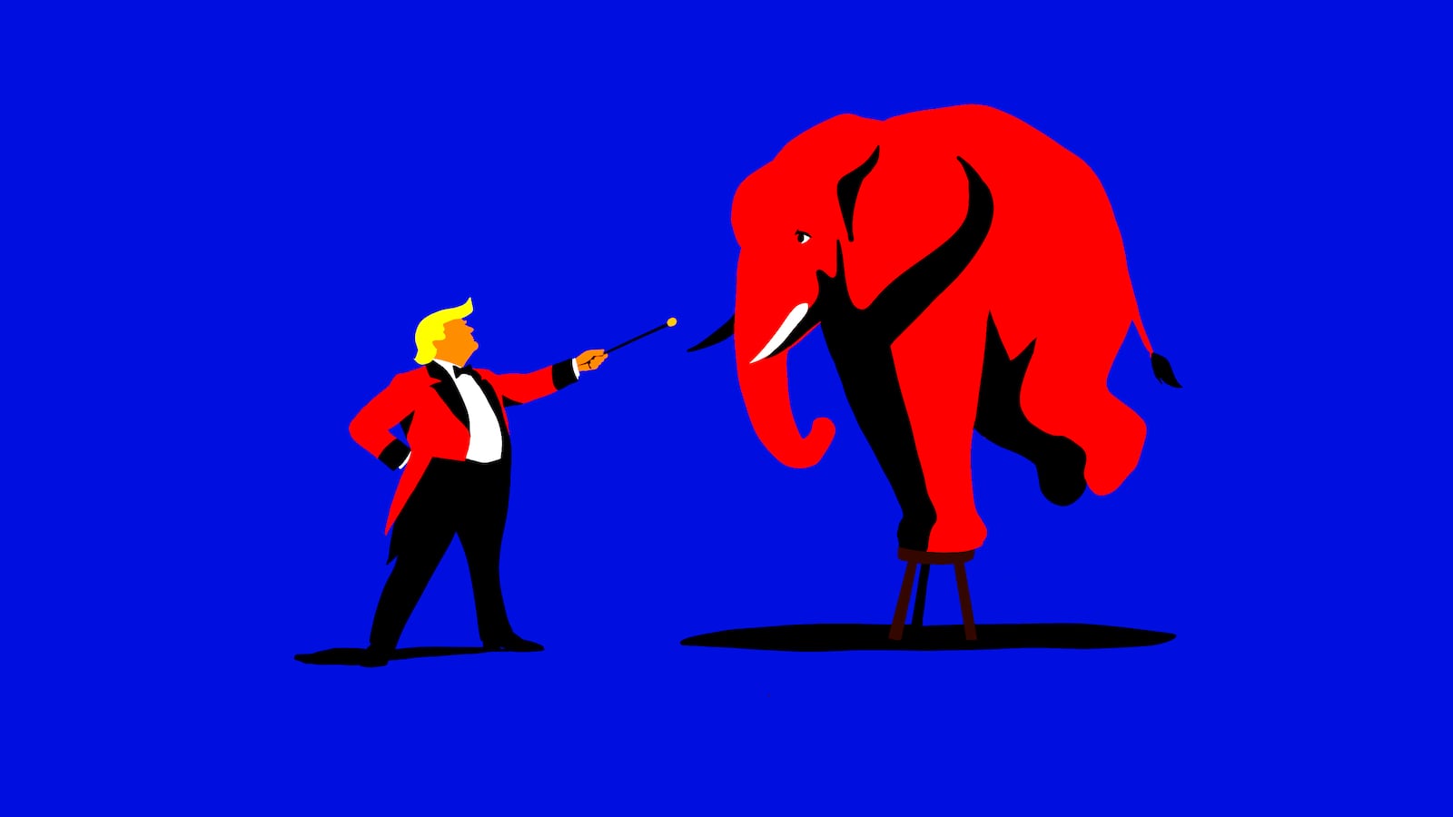 Donald Trump, elephant illustration