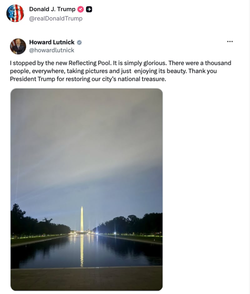 Screengrab of Trump’s Truth Social post.
