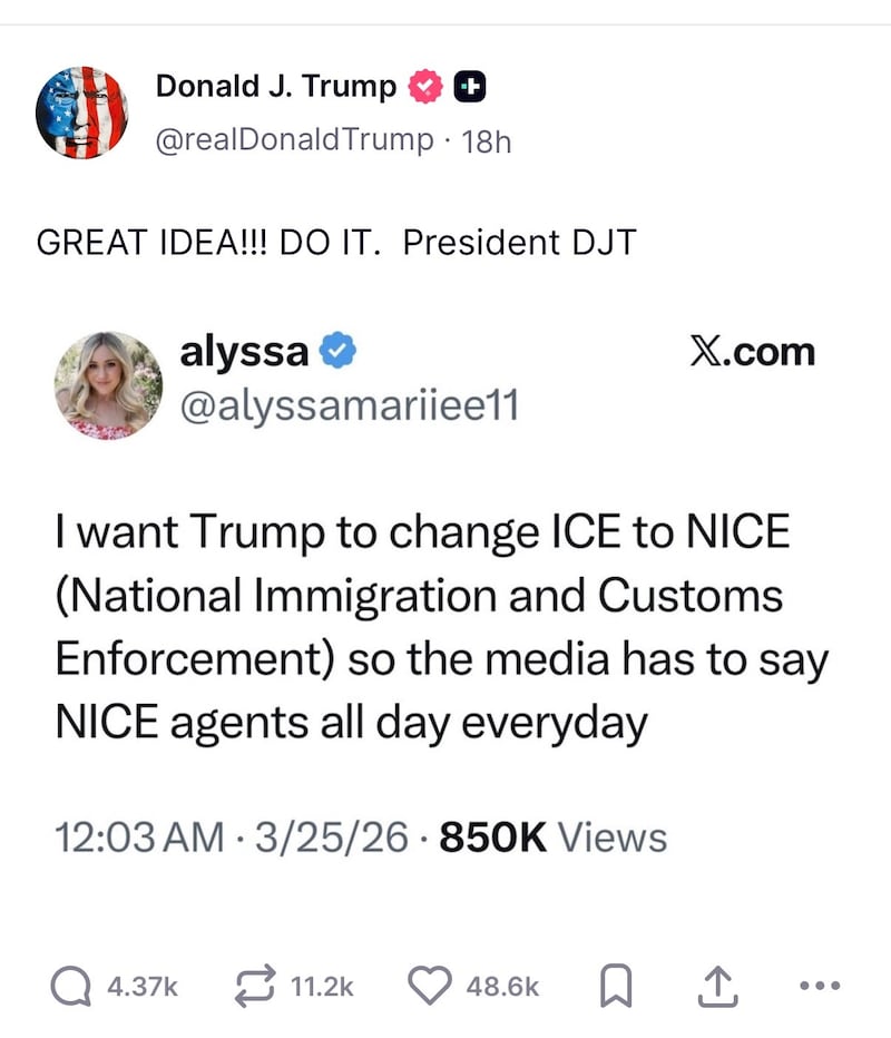 It's not clear who, exactly, he wanted to "Do it."