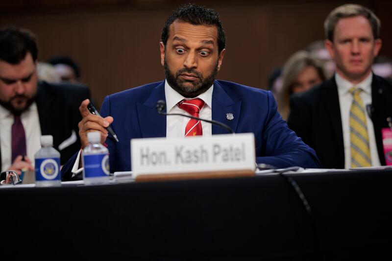 FBI Director Kash Patel prepares to testify before the Senate Judiciary Committee in the Hart Senate Office Building on Capitol Hill on September 16, 2025 in Washington, DC.