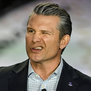 United States Secretary of War Pete Hegseth speaks during a visit to Sierra Space in Louisville, Colorado on Monday, February 23, 2026.