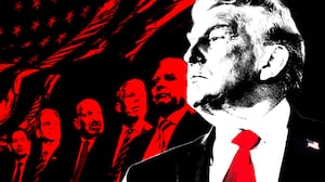 Donald Trump and his entourage in Davos Switzerland.