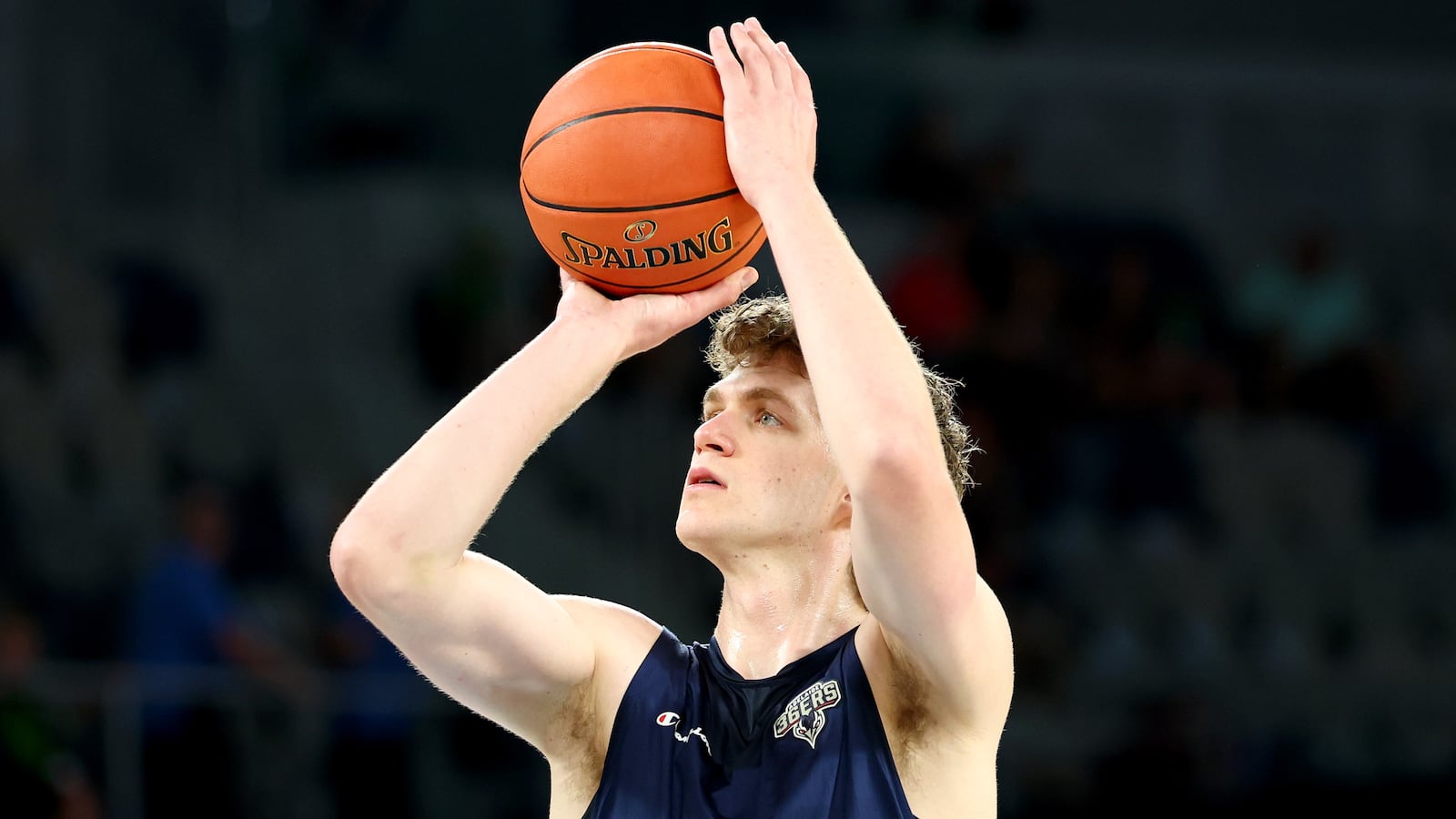 MELBOURNE, AUSTRALIA - DECEMBER 21: Ben Griscti of the 36ers warms up ahead of the round 13 NBL match between South East Melbourne Phoenix and Adelaide 36ers at John Cain Arena, on December 21, 2024, in Melbourne, Australia.