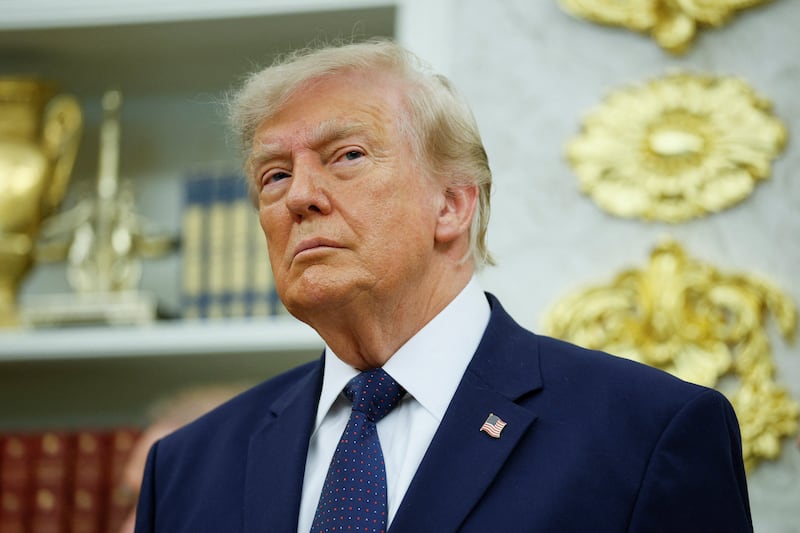 U.S. President Donald Trump attends an event to mark the launch of "Trump Accounts" in the Oval Office at the White House in Washington, D.C., U.S., July 6, 2026. REUTERS/Evan Vucci