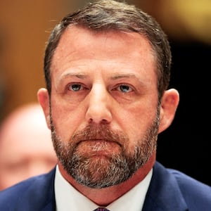 Sen. Markwayne Mullin, President Donald Trump's nominee to be Homeland Security secretary, tesifies before a Senate Homeland Security and Governmental Affairs Committee confirmation hearing on Capitol Hill in Washington, D.C., on March 18, 2026.