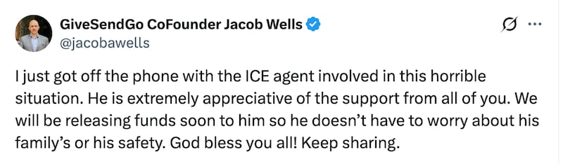 Jacob Wells revelas he is in contact with ICE agent Jonathan Ross.