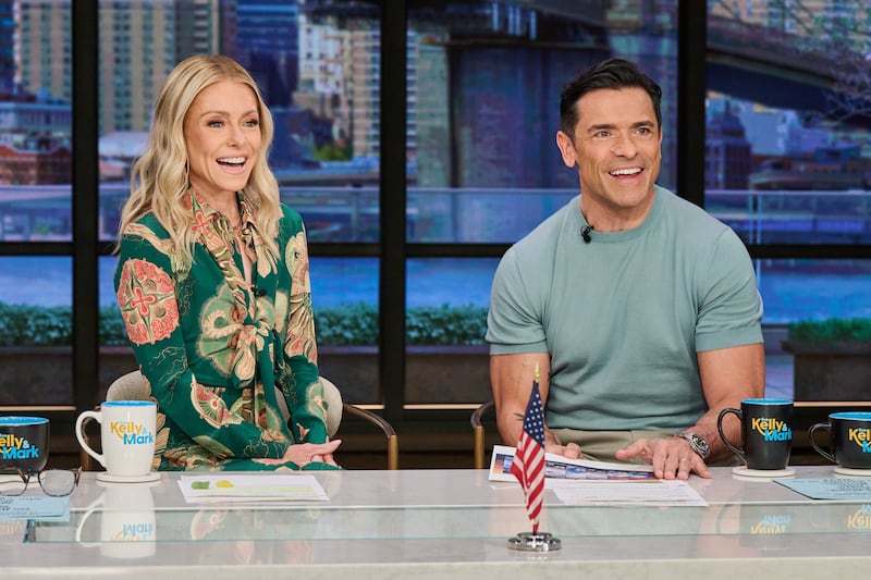Husband and wife Kelly Ripa and Mark Consuelos co-host "Live with Kelly and Mark," which airs weekdays on ABC.