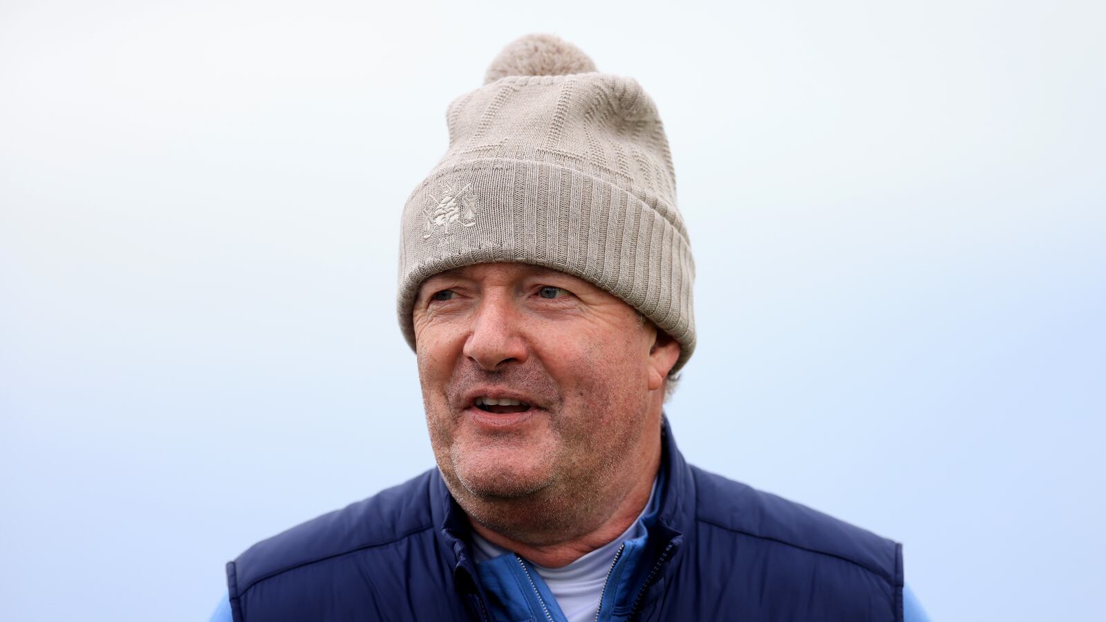 Piers Morgan wearing a beanie.