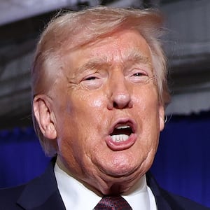 ROCKY MOUNT, NORTH CAROLINA - DECEMBER 19: U.S. President Donald Trump takes the stage during a rally at the Rocky Mount Event Center on December 19, 2025 in Rocky Mount, North Carolina. Trump spoke on his plans to lower the cost of staples, including gas and health care, while blaming the Biden administration for the economic challenges inherited by his administration. (Photo by Tasos Katopodis/Getty Images)