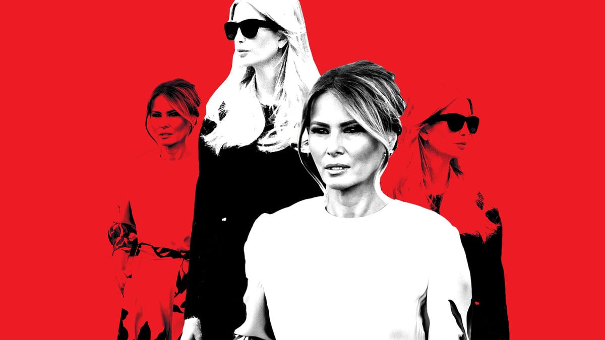 A photo illustration of Melania and Ivanka Trump