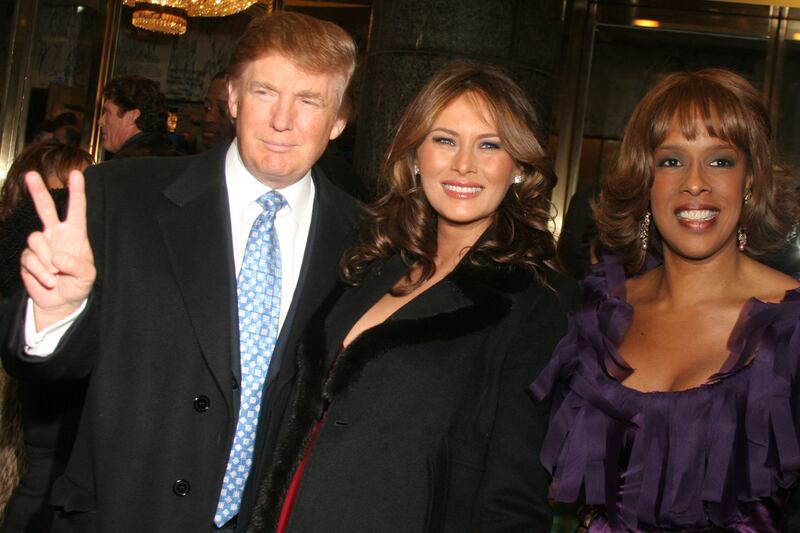 Donald Trump, Melania Trump, Gayle King during "The Color Purple" Broadway Opening Night in 2005.