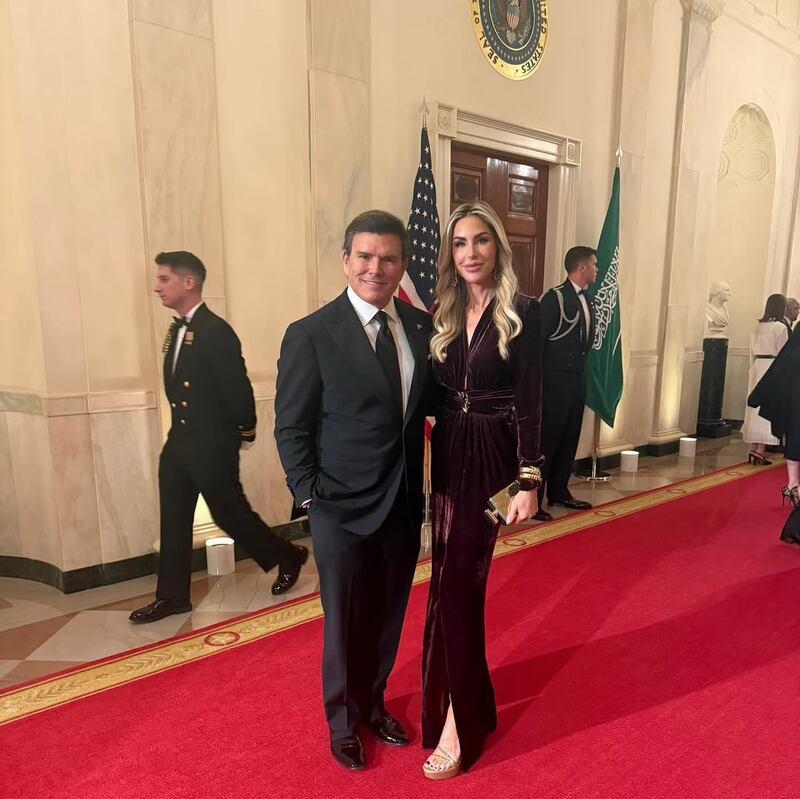Bret and Amy Baier at the lavish White House dinner honoring Saudi Arabia’s Crown Prince Mohammed bin Salman this week.