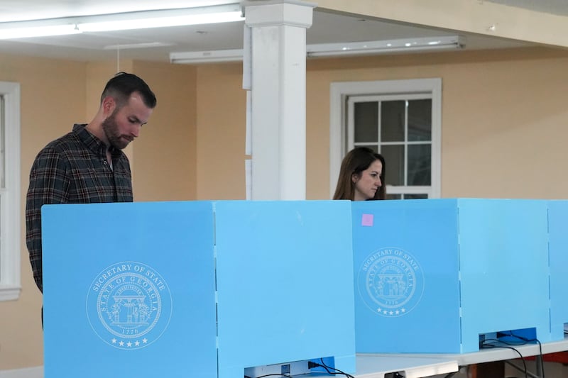 Georgia Republican congressional candidate Clay Fuller votes on April 7, 2026 in Lookout Mountain, Georgia.