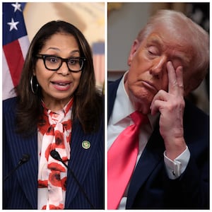 Sydney Kamlager-Dove and Donald Trump