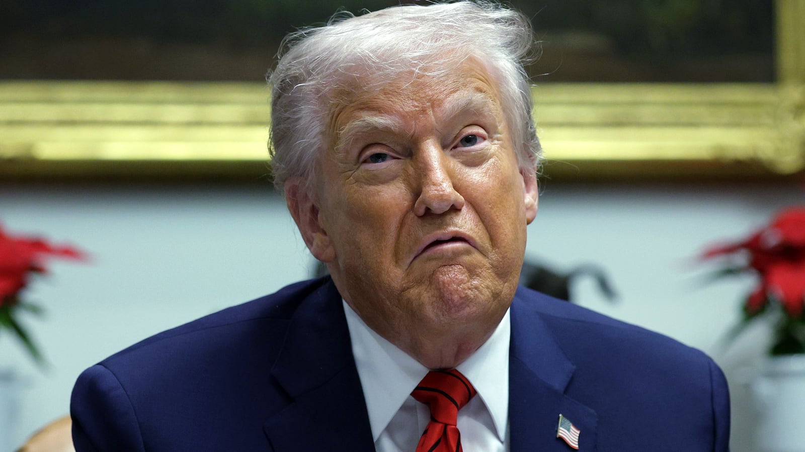 U.S. President Donald Trump speaks during a roundtable discussion with top business leaders in the Roosevelt Room at the White House on December 10, 2025 in Washington, DC.