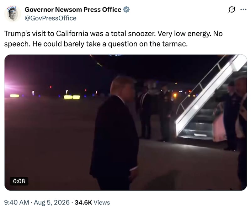 Governor Newsom Press Office on X