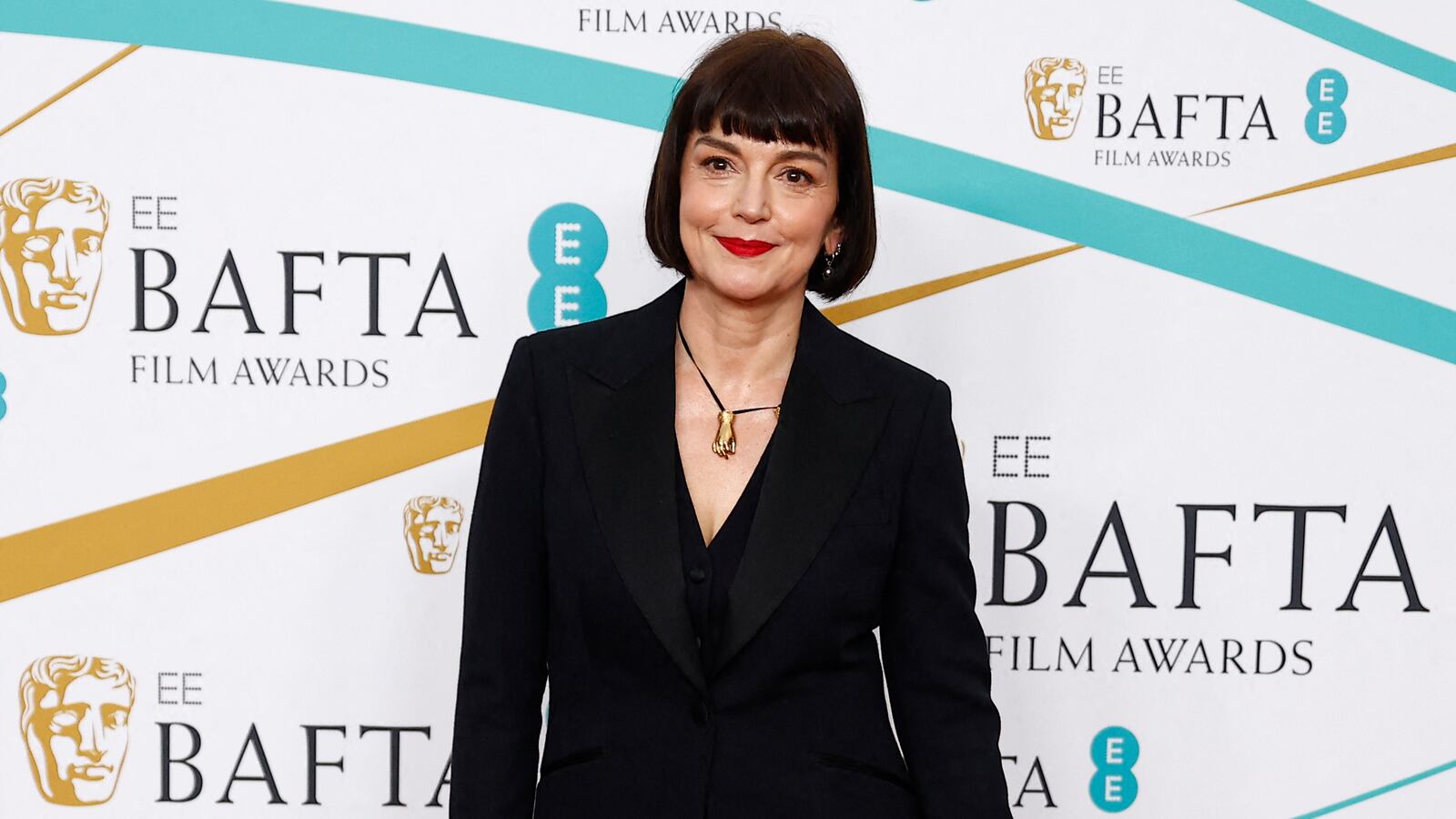 BAFTA CEO Jane Millichip arrives at the 2023 British Academy of Film and Television Arts (BAFTA) Film Awards at the Royal Festival Hall in London, Britain, Feb. 19, 2023.
