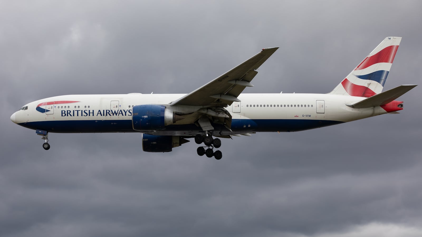 A British Airways Boeing 777 is being at London Heathrow Airport in London, United Kingdom, on June 10, 2023. (Photo by MI News/NurPhoto via Getty Images)