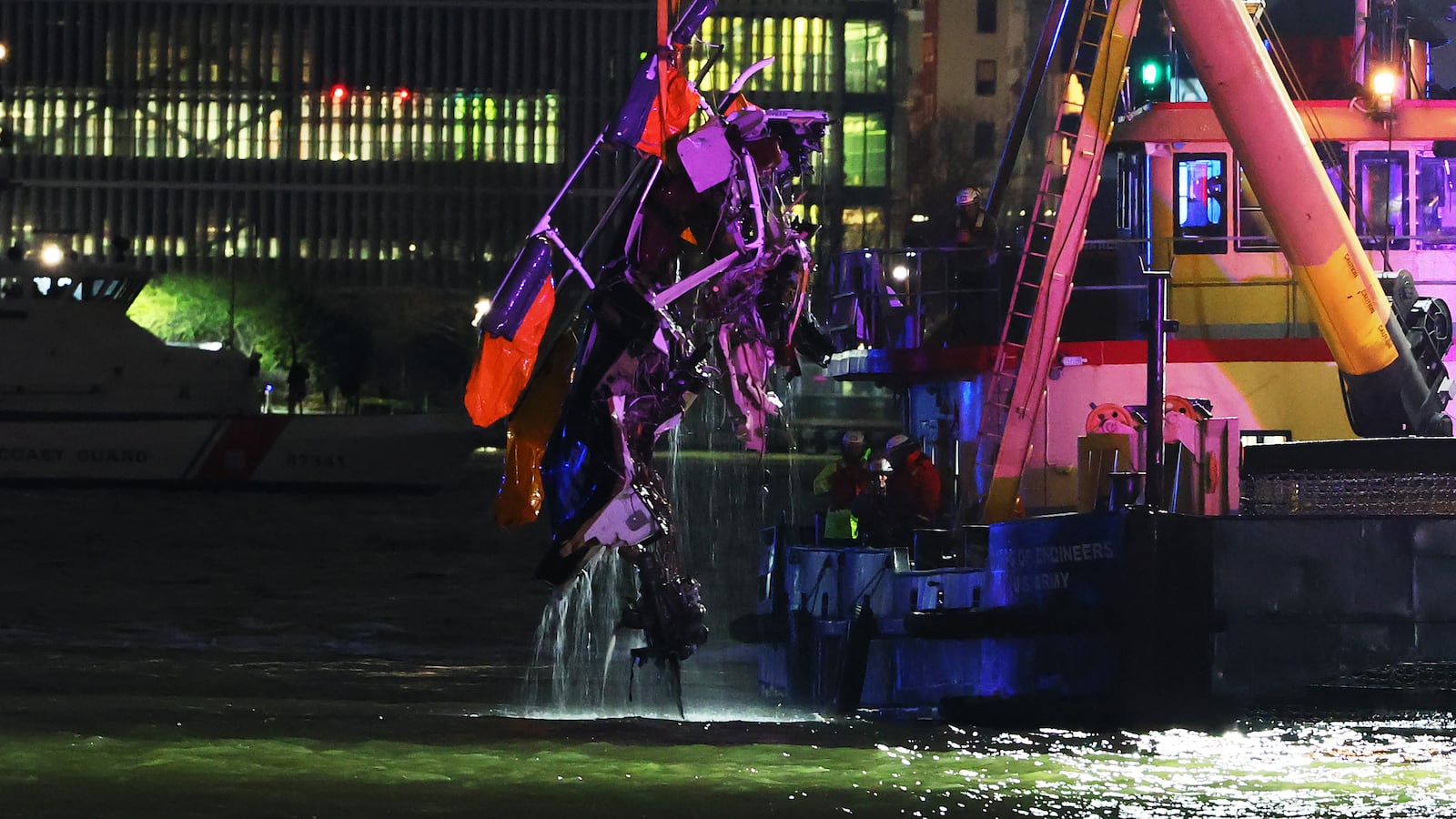 Helicopter being retrieved