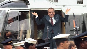 Richard Nixon shrugging