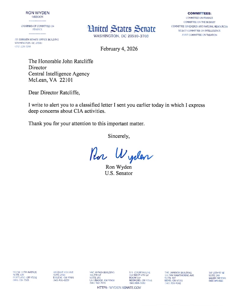 Wyden left many to guess which CIA activities drew his concern.